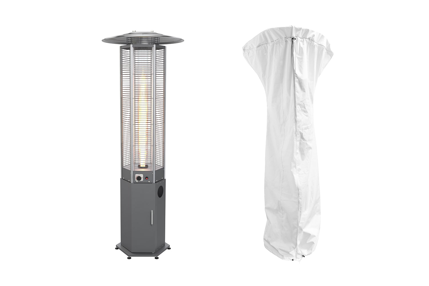 Heizpilz / Gasheizer "HEXA FLAME", wahlweise mit Abdeckhaube