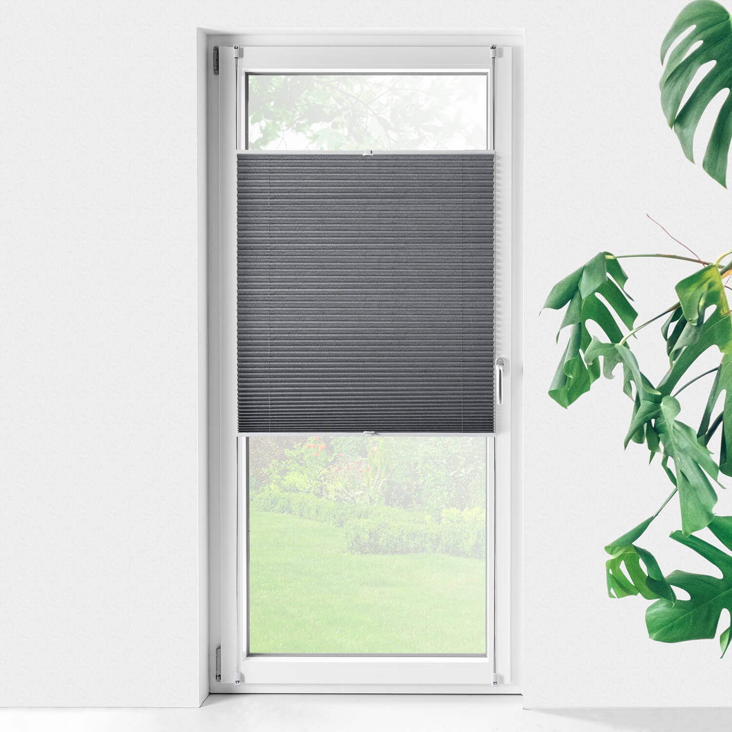 Sonnenschutz Plissee für Türen, kürzbar - dekorativ - ohne Bohren