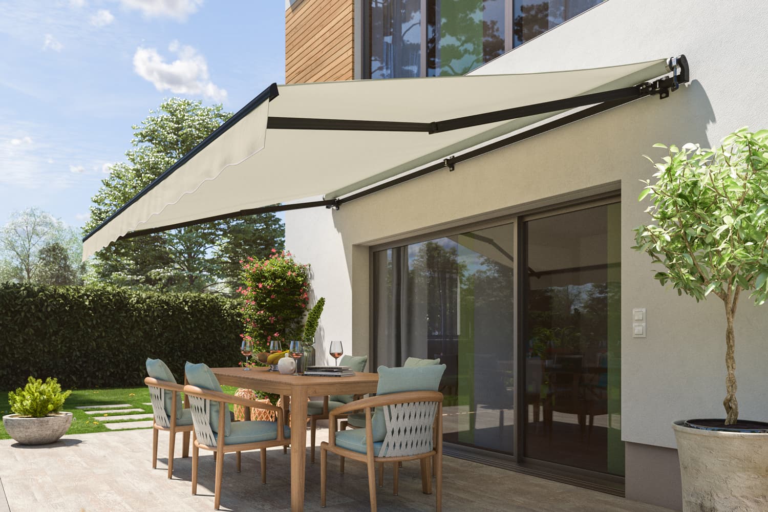 Elektrische Gelenkarmmarkise "START PLUS", verschiedene Farben und Größen 