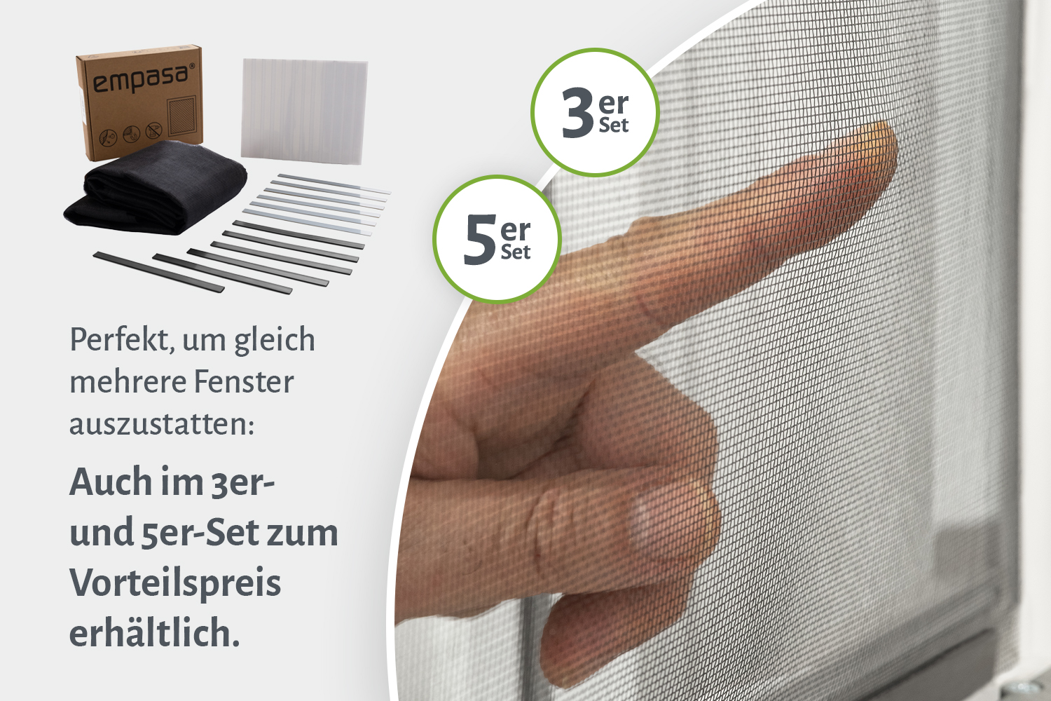 Fliegengitter Fenster mit Magnet oder Klettband, verschiedene Größen