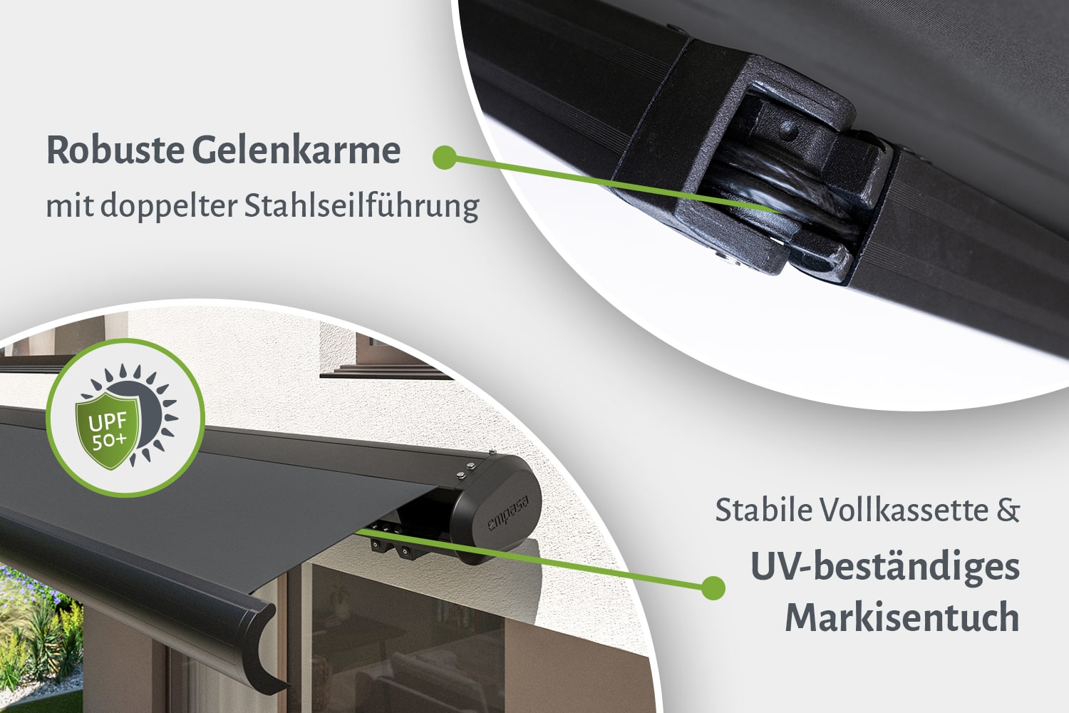 Vollkassettenmarkise "PROFI", wetterfest mit Fernbedienung