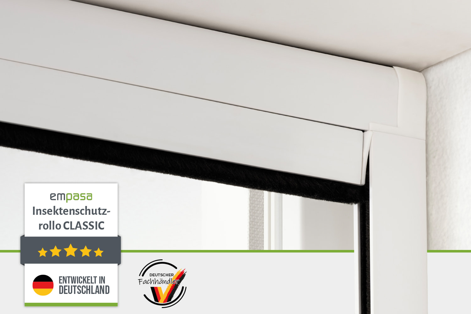 Insektenschutzrollo Fenster "CLASSIC", Zuschnitt - PVC-Rahmen