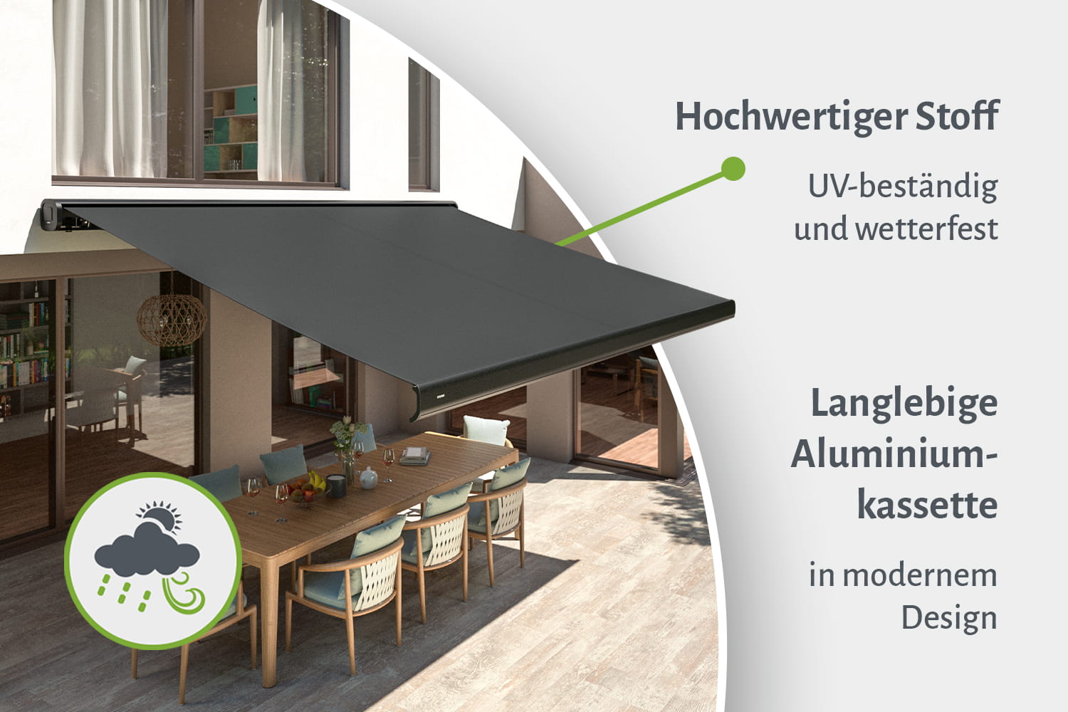 Kassettenmarkise "CLASSIC", Elektrische Steuerung inkl. Fernbedienung