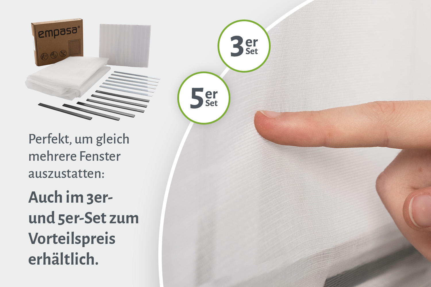 Fliegengitter Fenster mit Magnet oder Klettband, verschiedene Größen